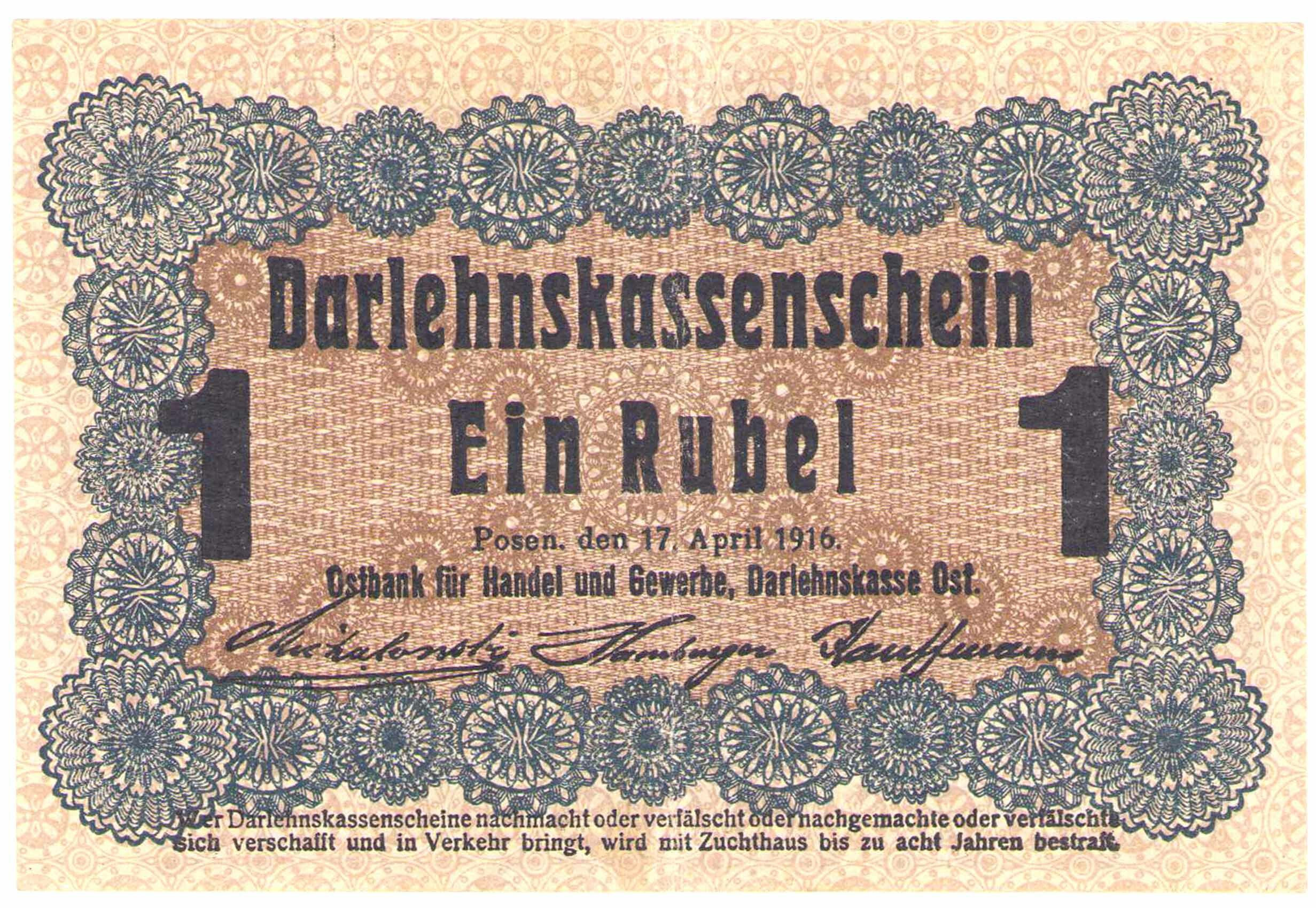 OST. 1 rubel 1916, Poznań