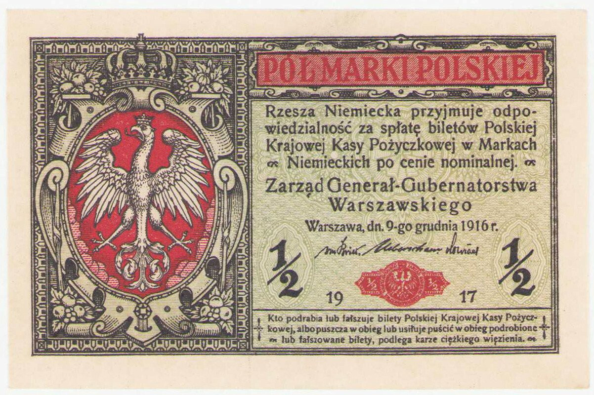 1/2 marki polskiej 1916 seria B, Generał 