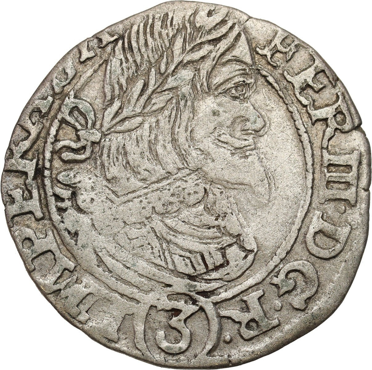 Austria.  Ferdynand III (1637-1657). 3 krajcary 1655 Kuttenberg – RZADKI
