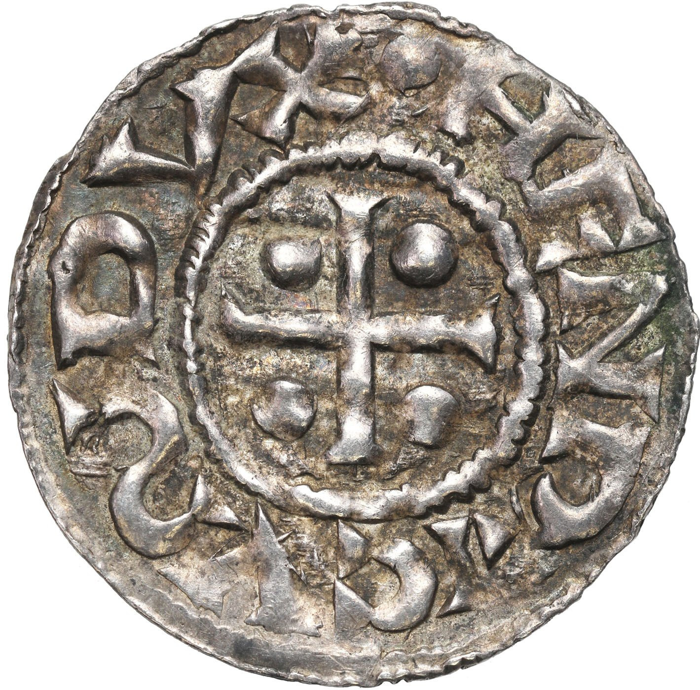 Niemcy, Bawaria – Ratyzbona. Henryk II Kłótnik 955–976 / 985–995. Denar Ratyzbona