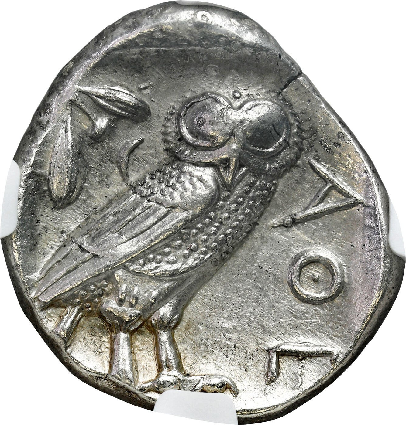 Grecja, Tetradrachma SOWA 440 – 404 p.n.e. Ateny – NGC Ch AU - WYŚMIENITA