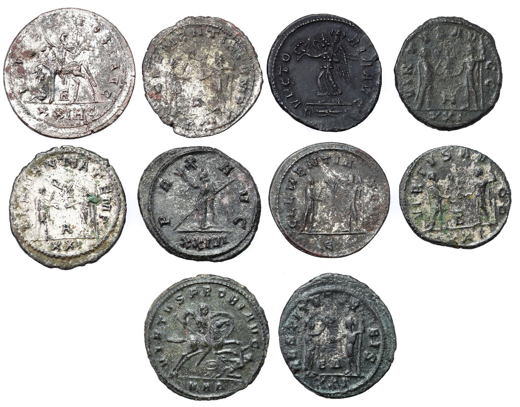 Cesarstwo Rzymskie, Antoninian Bilonowy, III w n.e., zestaw 10 sztuk