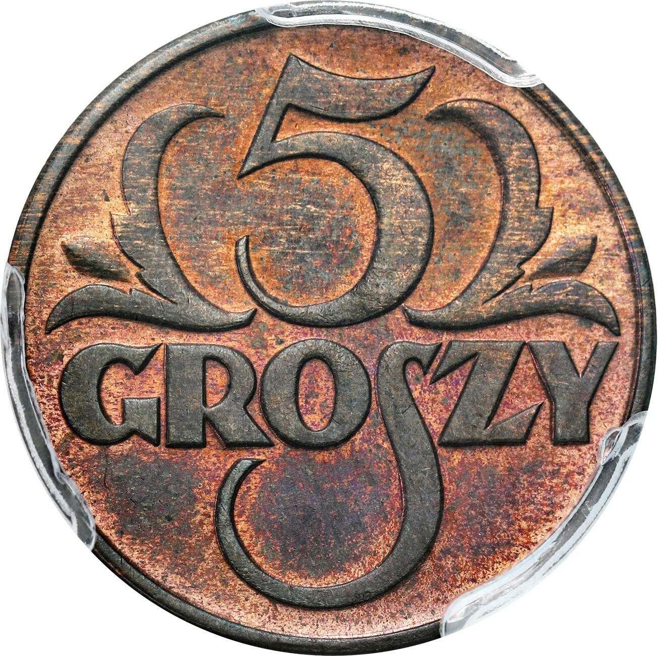 II RP. 5 groszy 1928 PCGS MS64 RB (MAX)
