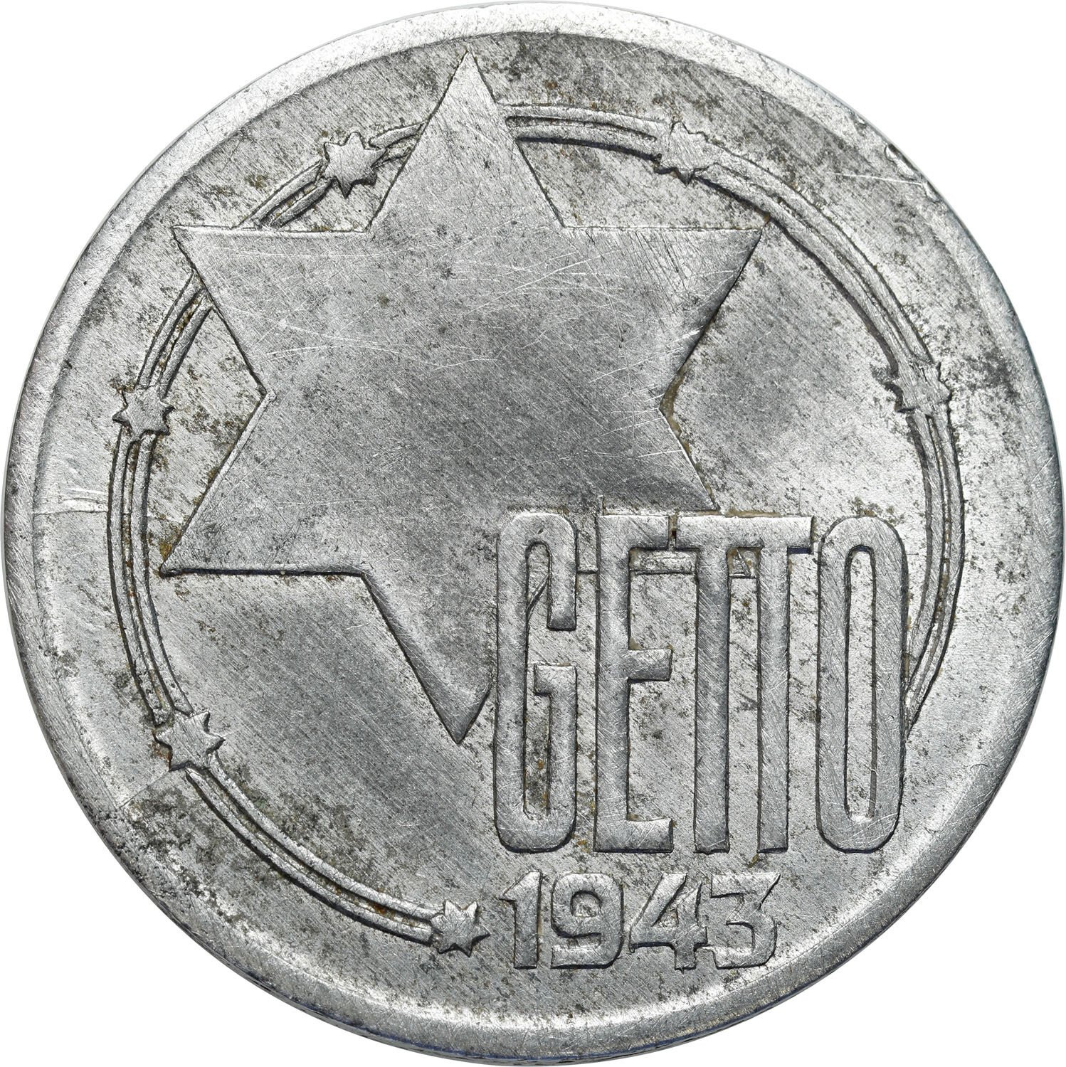 Getto Łódź. 20 marek 1943, aluminium - RZADKOŚĆ