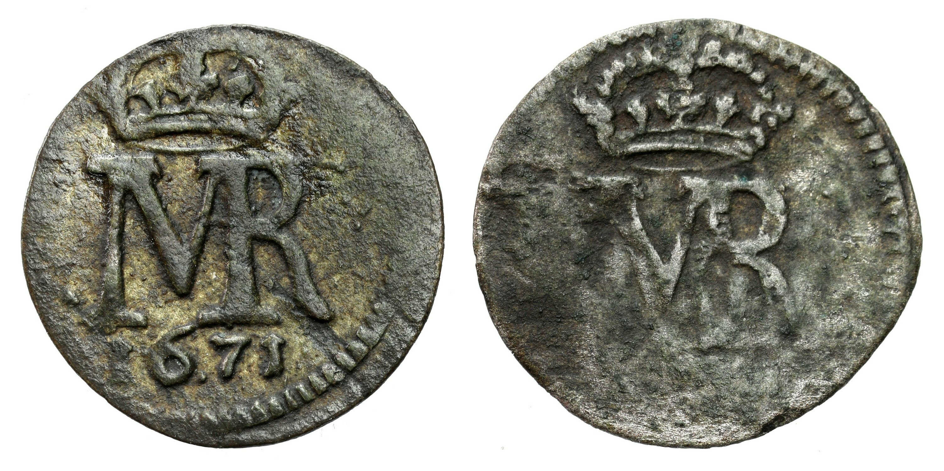 Michał Korybut Wiśniowiecki. Szeląg bez daty i 1671, Elbląg - RZADKIE