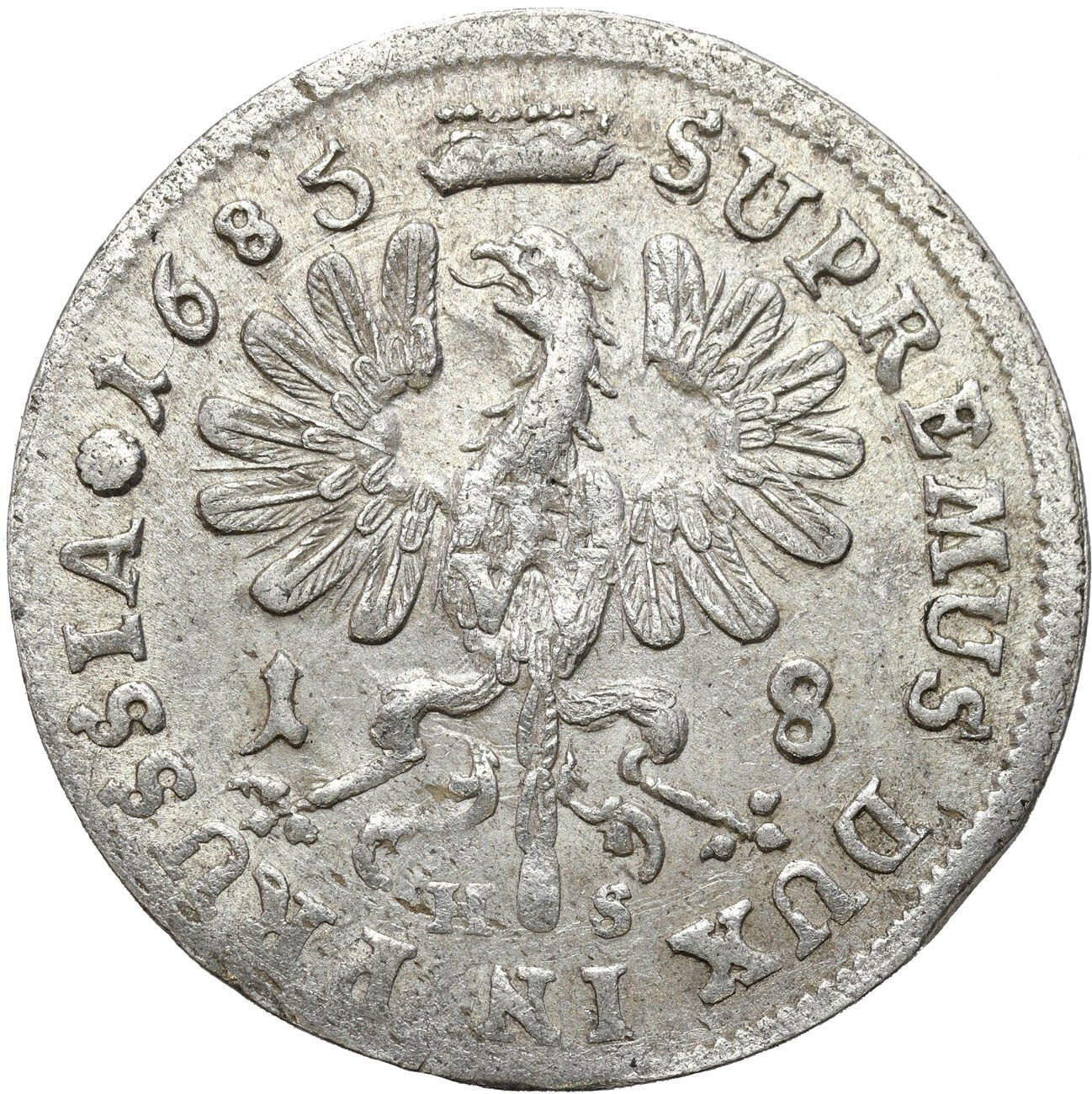 Niemcy, Prusy. Fryderyk Wilhelm. Ort (18 groszy) 1685 HS, Królewiec – ŁADNY