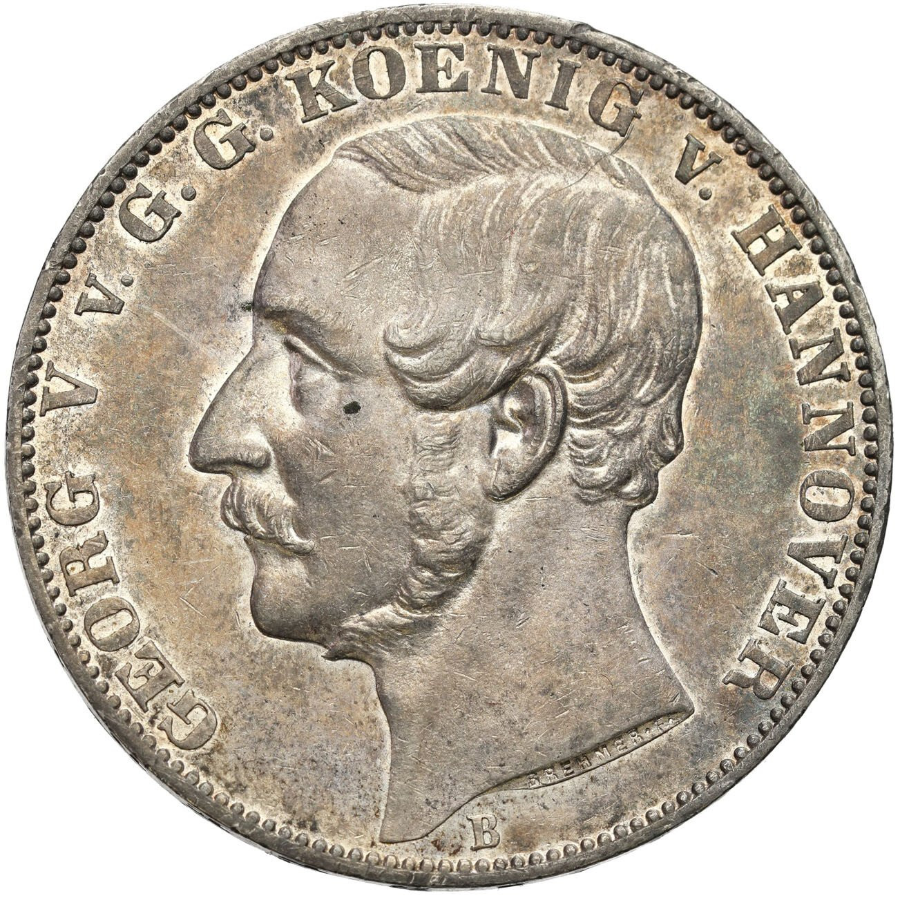 Niemcy, Hanower. Jerzy V (1851-1866). Talar 1866 B, Hannover