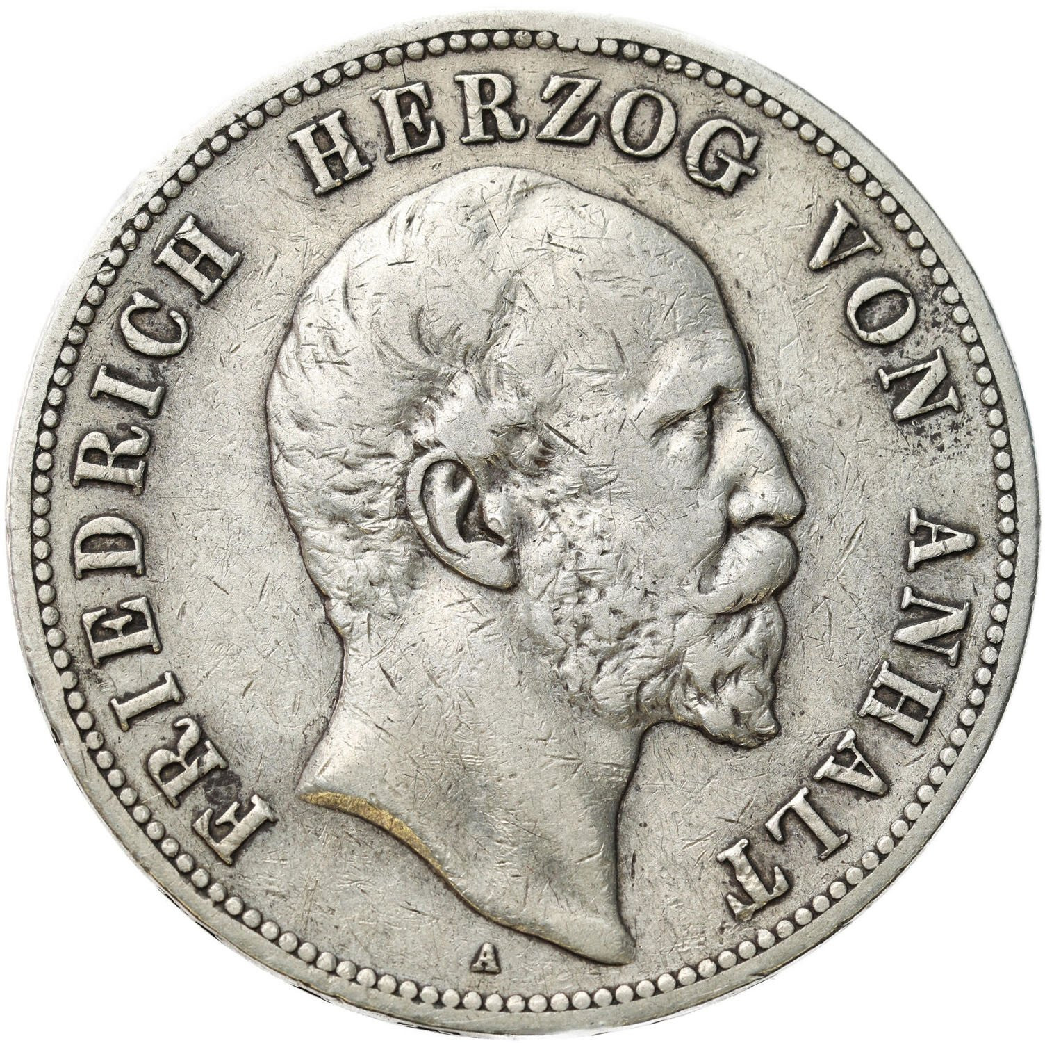 Niemcy, Anhalt. Fryderyk I (1871-1904). 5 marek 1896 A, Berlin - BARDZO RZADKIE