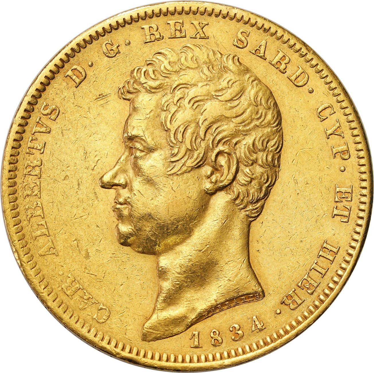 Włochy. Sardynia. Karol Albert (1831–1849) 100 lirów 1834, Turyn