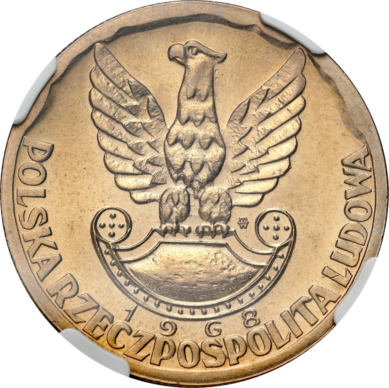 PRL. 10 złotych 1968 XXX Lat Ludowego Wojska Polskiego NGC MS67 (2 MAX)