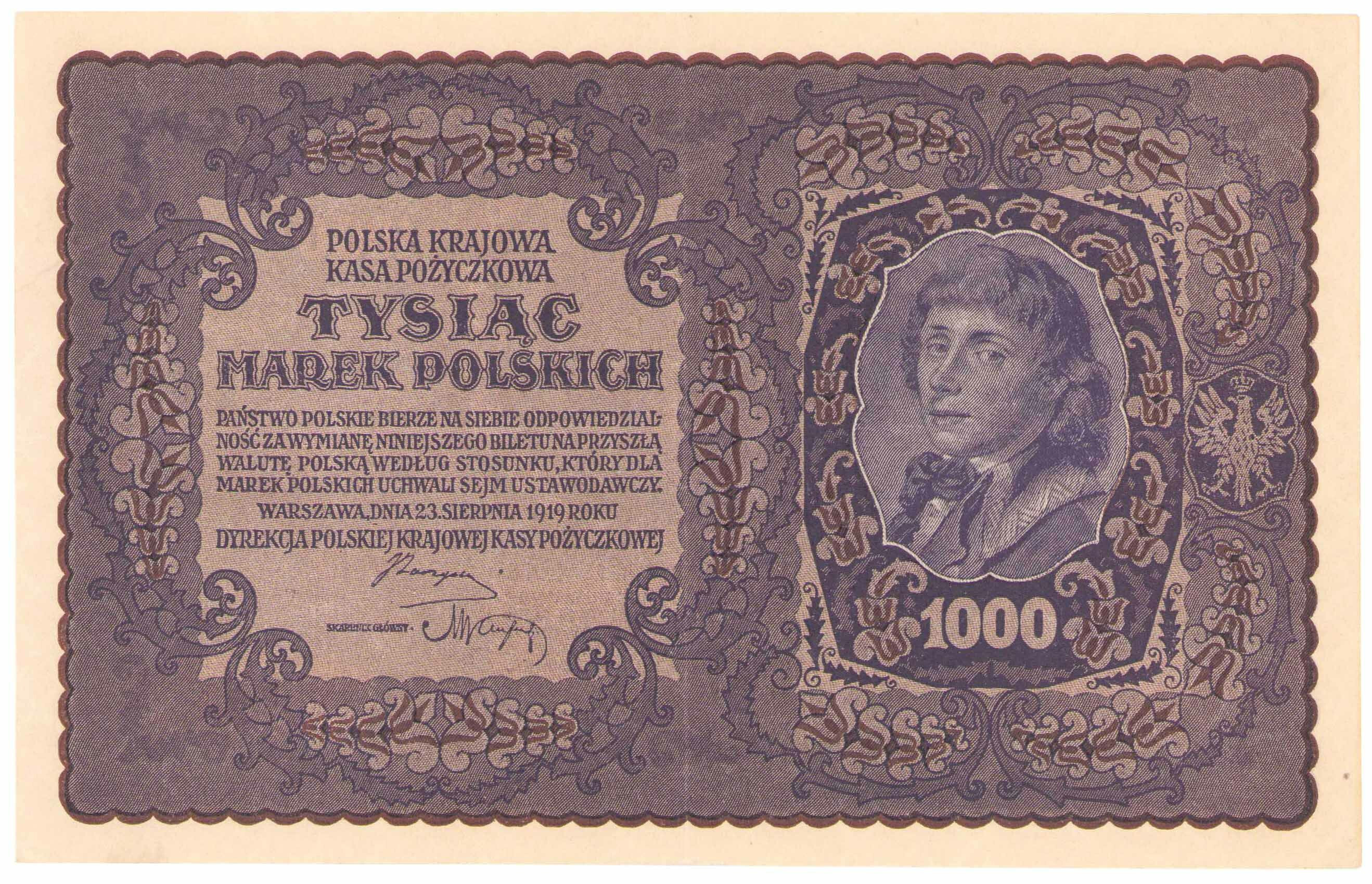 1.000 marek polskich 1919 seria I-DL