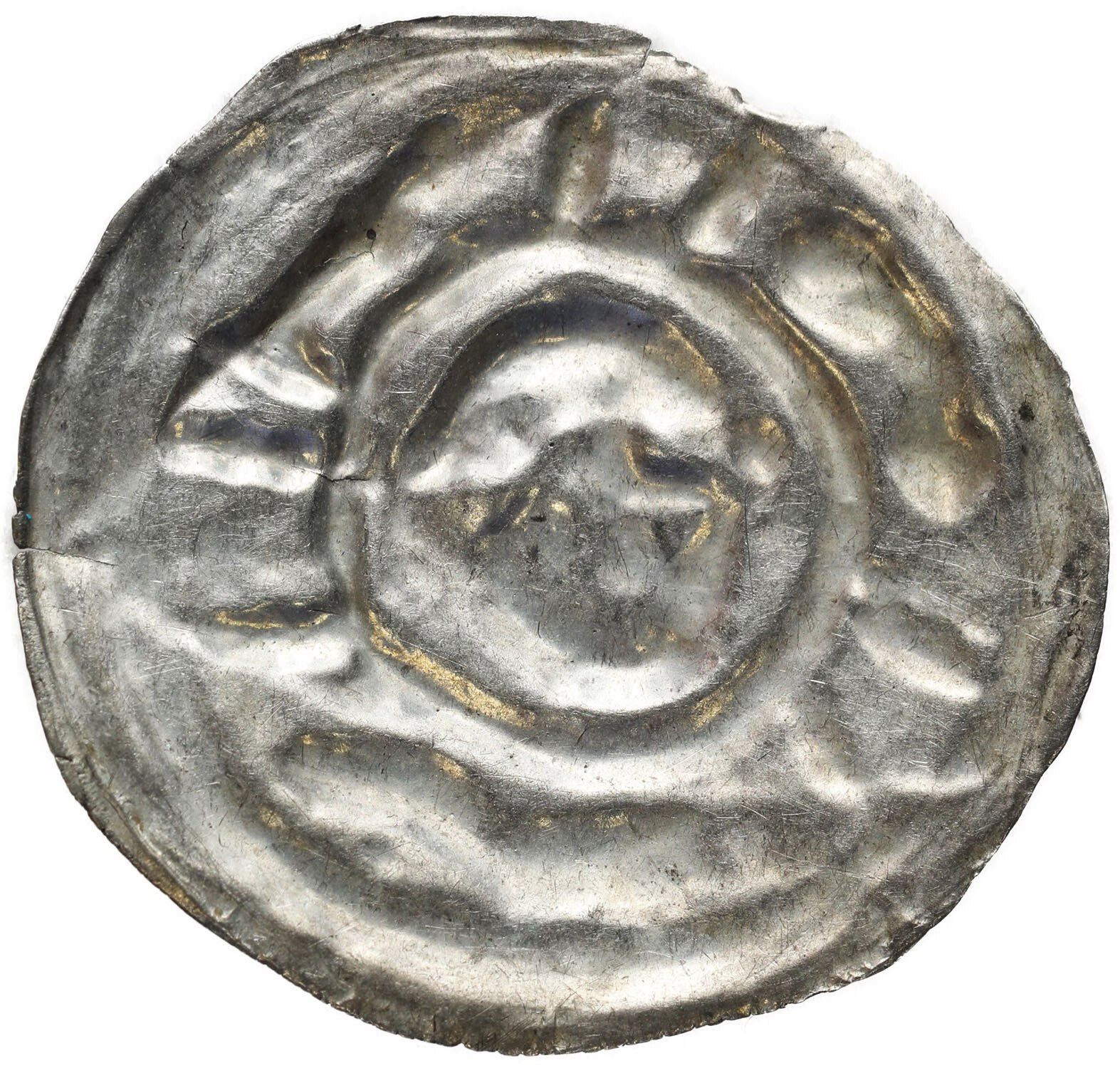 Śląsk, Księstwo Wrocławskie. Henryk I Brodaty (1201-1238), lub Henryk II Pobożny (1238-1241), Brakteat ratajski - RZADKI