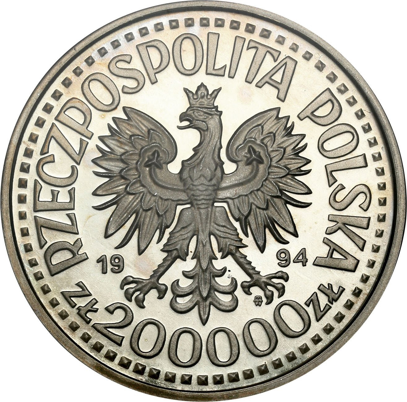 III RP. 200 000 zł 1994 Zygmunt I Stary - półpostać GCN PR70 - RZADKIE