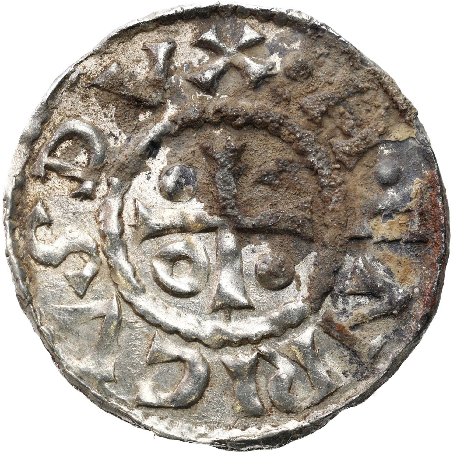 Niemcy, Bawaria, Ratyzbona. Henryk II Kłótnik II - drugie panowanie (985-995). Denar