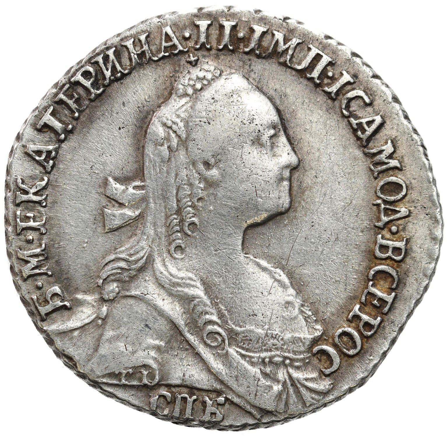 Rosja. Katarzyna II. Griwiennik (10 kopiejek) 1772 СПБ, Petersburg - BARDZO ŁADNE