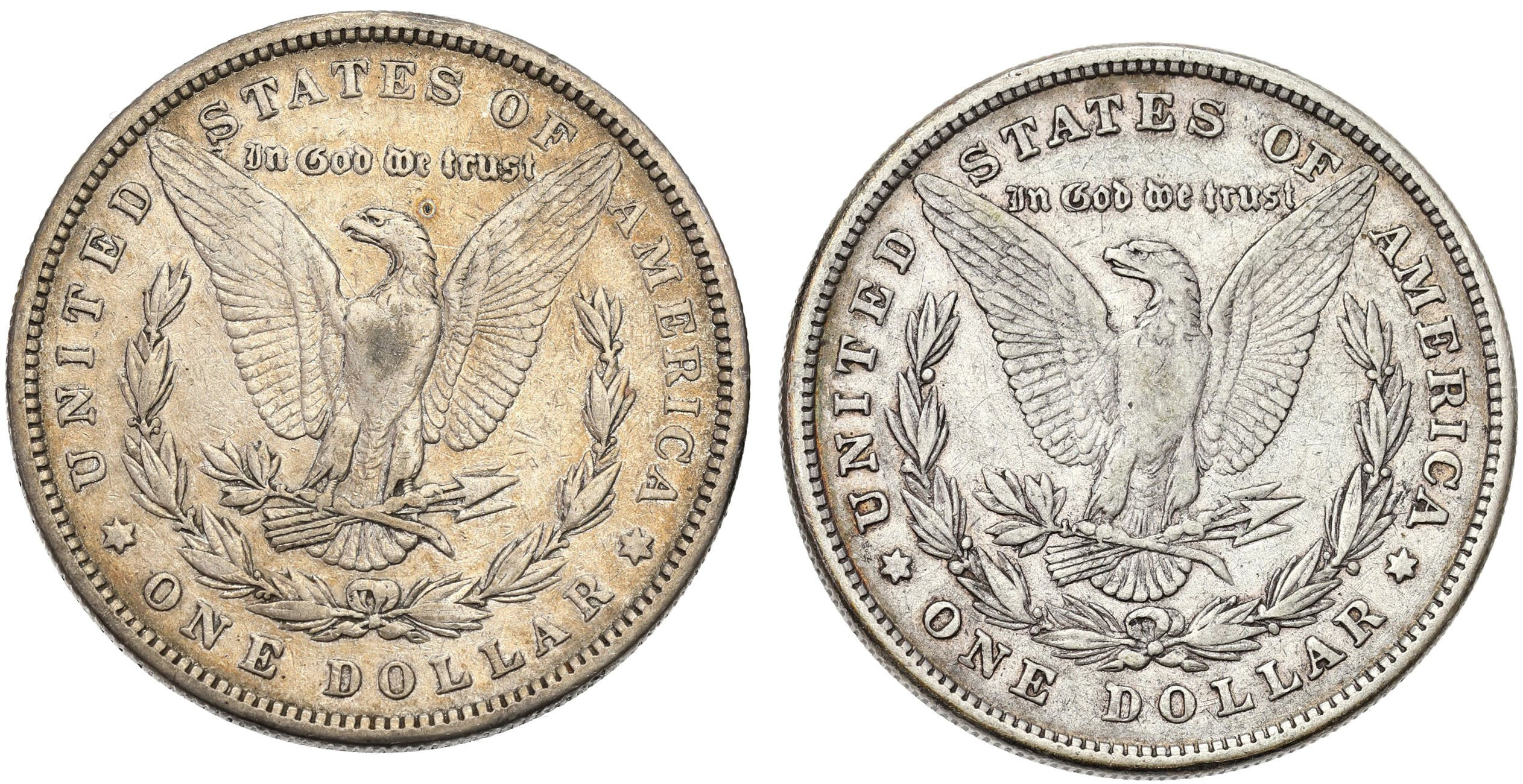 USA, Liberty 1 Dolar 1878 + 1880 Filadelfia – zestaw 2 sztuk
