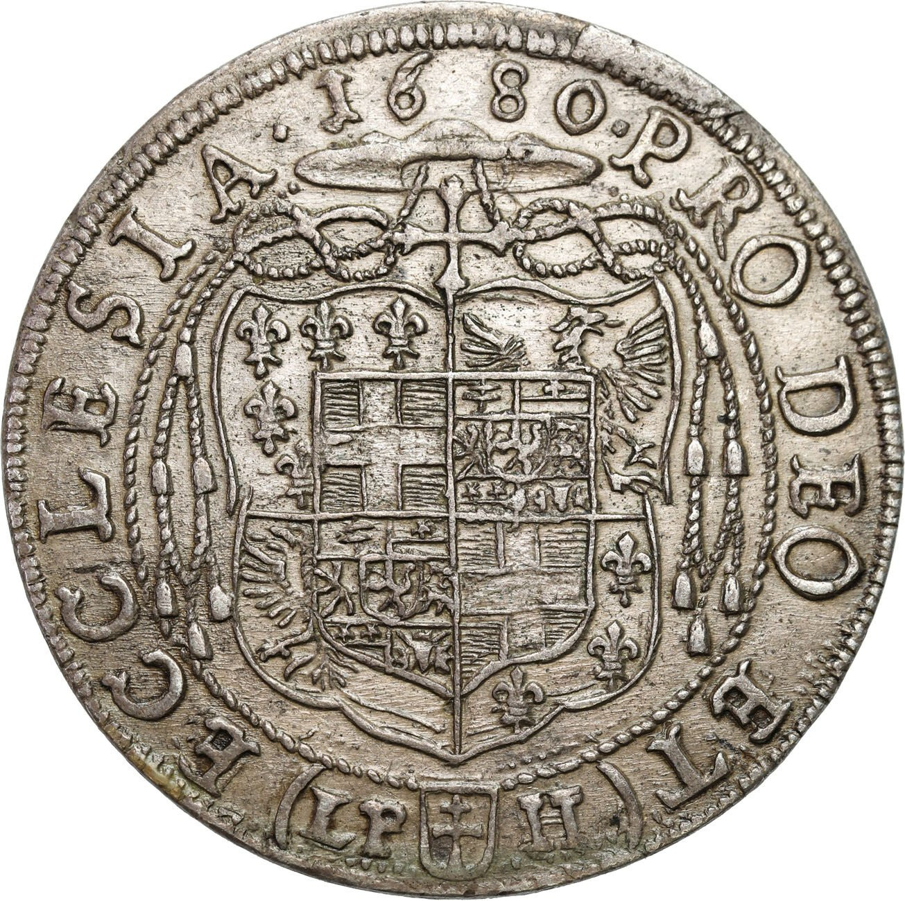Śląsk, Księstwo Nyskie biskupów wrocławskich. Fryderyk Heski (1671-1682). 15 krajcarów 1680, Nysa - RZADKIE