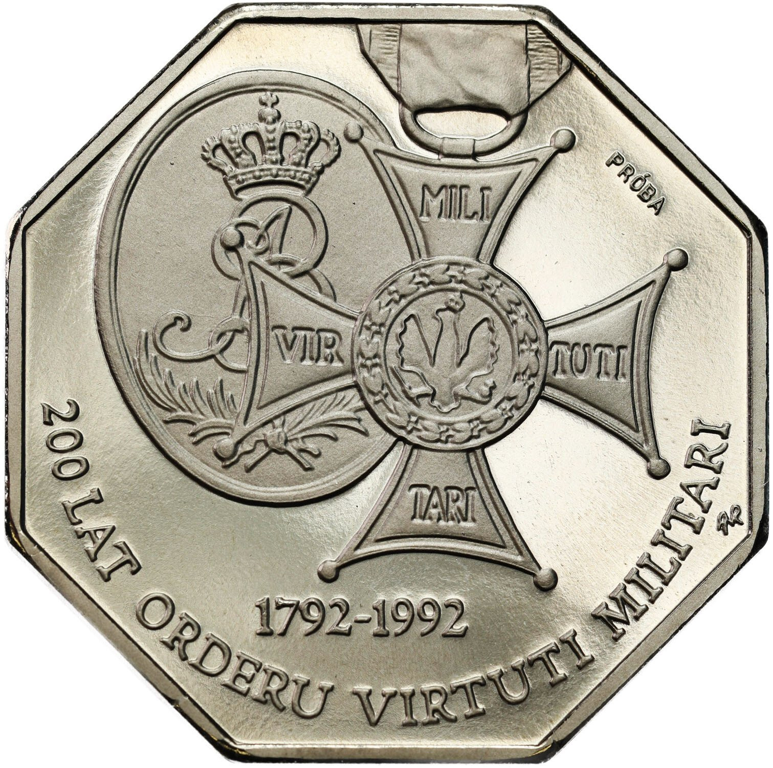 PRÓBA Nikiel 50.000 złotych 1992 - 200 lat Orderu Virtuti Militari