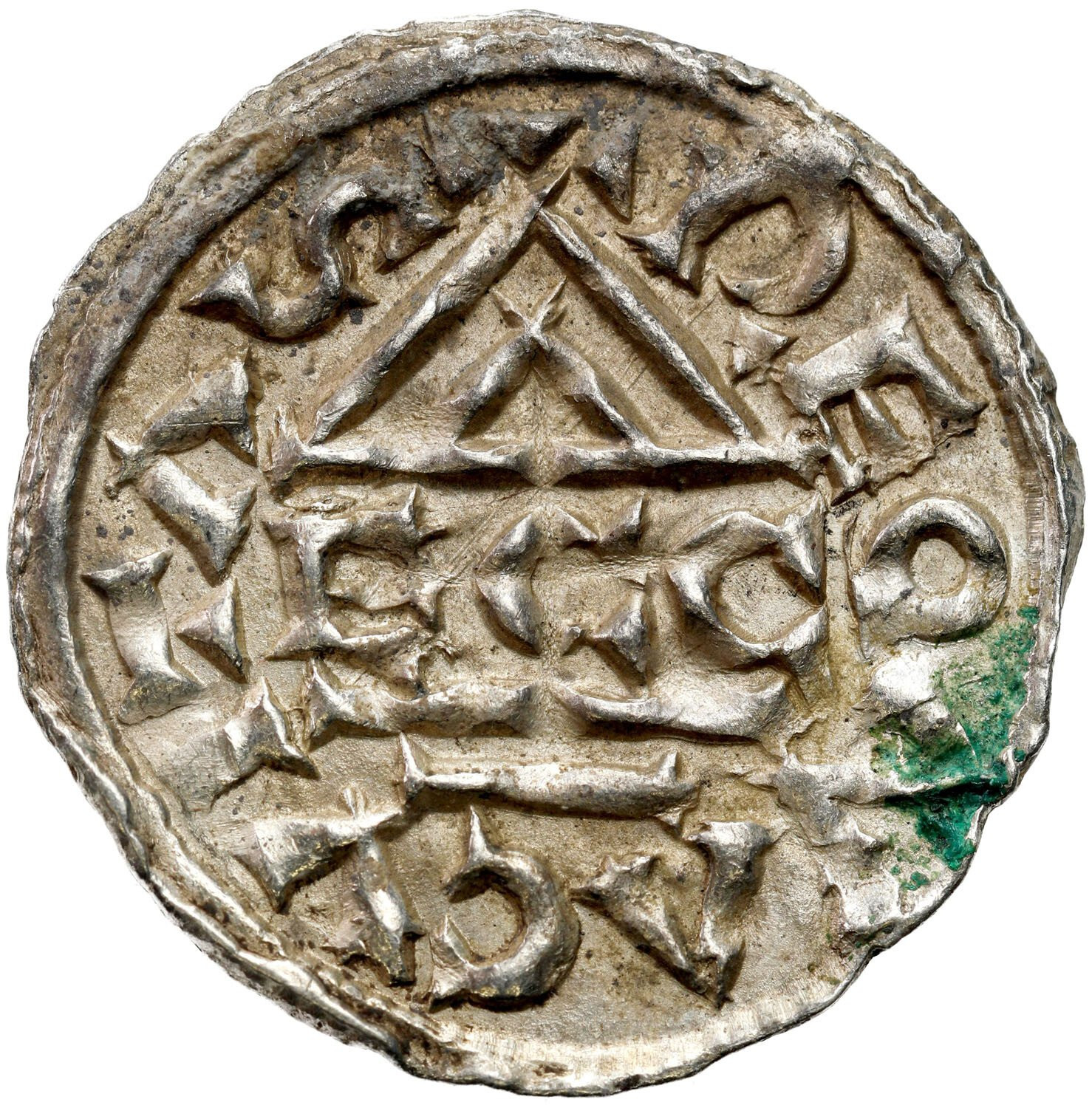 Niemcy, Bawaria, Ratyzbona. Henryk II Kłótnik II - drugie panowanie (985–995). Denar