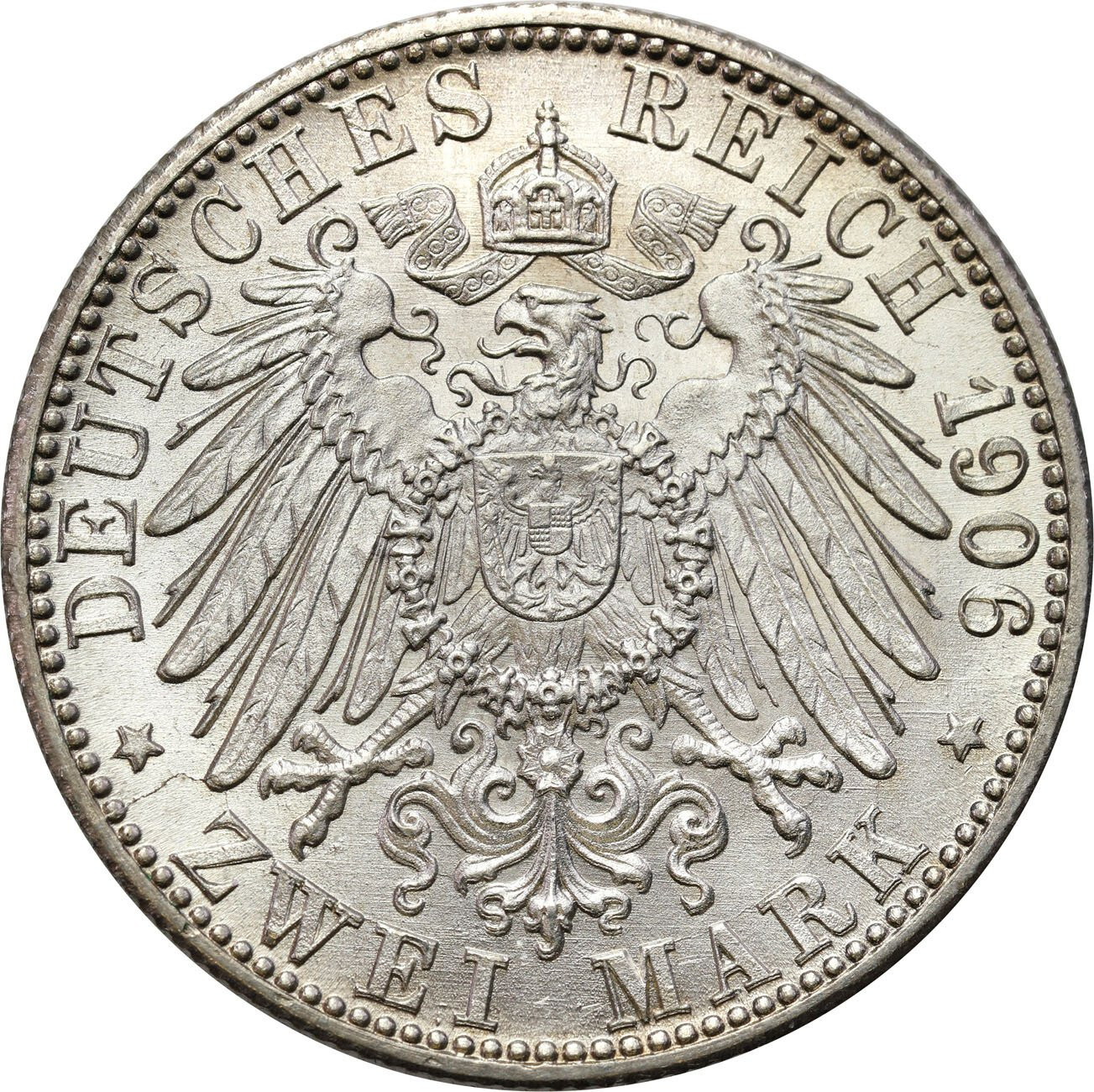 Niemcy, Badenia. Fryderyk I (1856–1907). 2 marki 1906, Karlsruhe – PIĘKNE