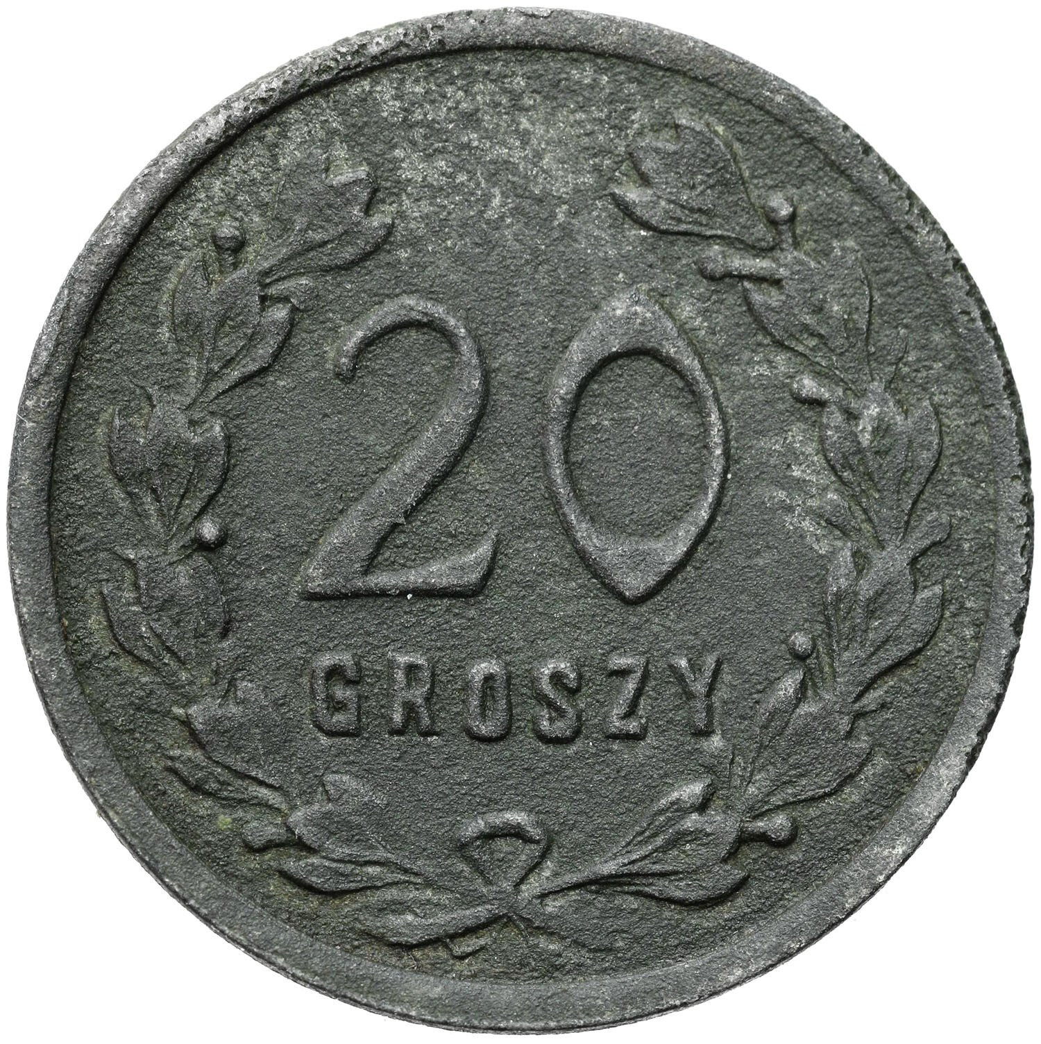 Ostrów Mazowiecka - 20 groszy Spółdzielni 18 Pułk Artylerii Polowej – RZADKOŚĆ R7