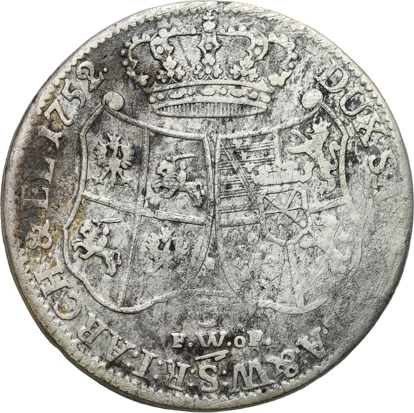 August III Sas. 1/3 Talara (1/2 Guldena) 1752, Drezno