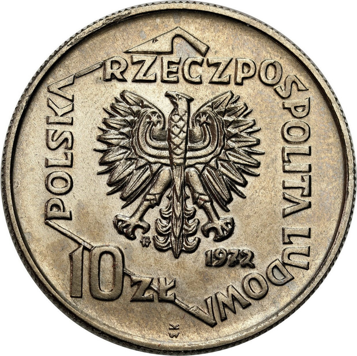 PRL. PRÓBA Nikiel 10 złotych 1972 - 50 lat portu w Gdyni