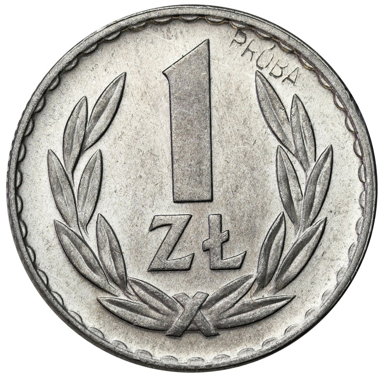 PRL. PRÓBA aluminium 1 złoty 1949 - NAKŁAD 100 sztuk