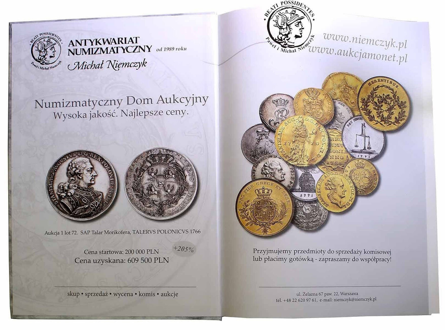 Książka. Monety Stanisława Augusta Poniatowskiego J. Parchimowicz, M. Brzeziński – EDYCJA BIBLIOFILSKA