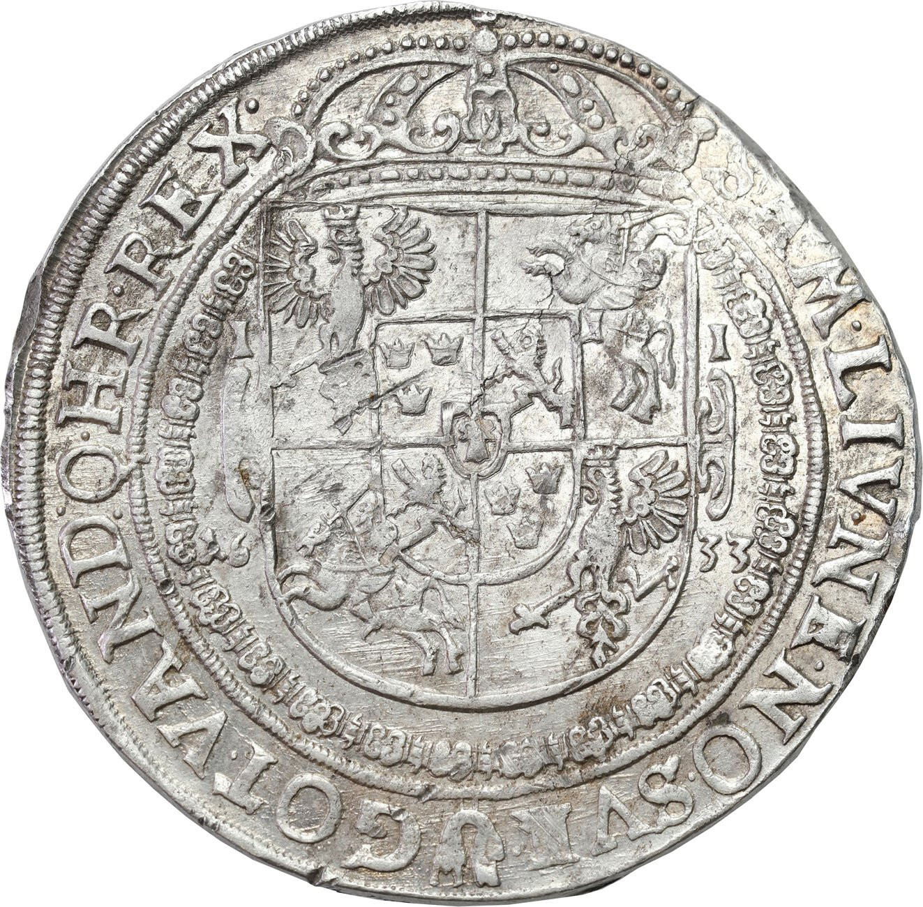 RZADKOŚĆ R7 Władysław IV Waza. Talar 1633 Bydgoszcz – RZADKOŚĆ R7