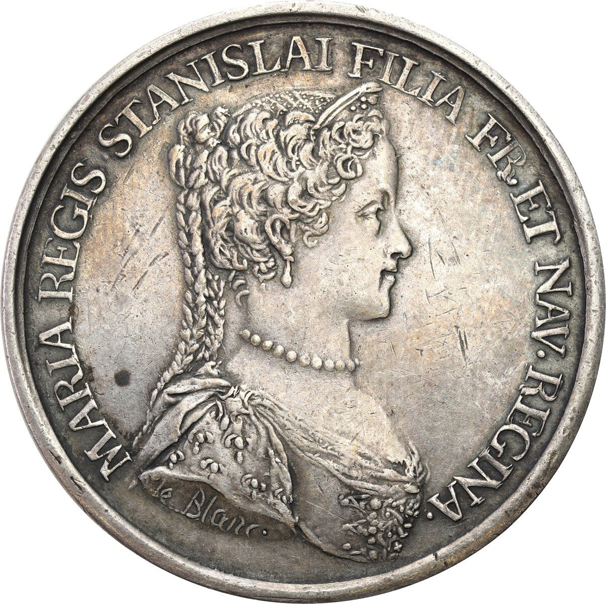 Polska / Francja. Medal - zaślubiny króla Ludwika XV z Marią Leszczyńską - SREBRO