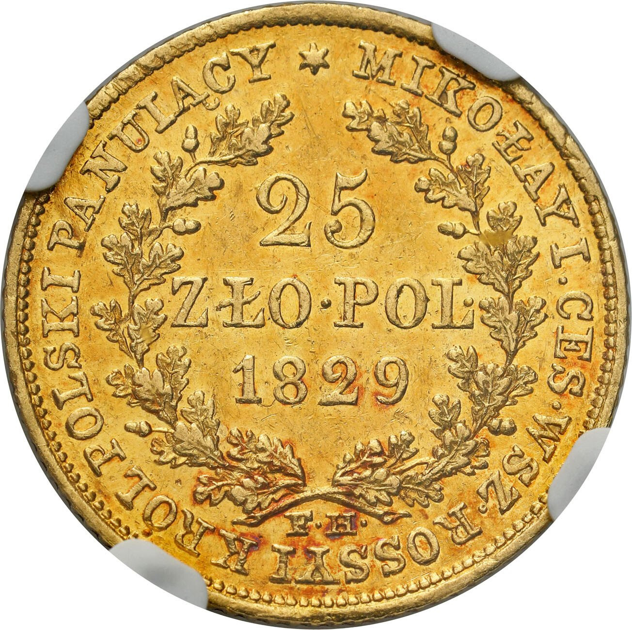 Królestwo Polskie/Rosja. Mikołaj I. 50 złotych 1829 FH, Warszawa NGC AU58 – RZADKI ROCZNIK