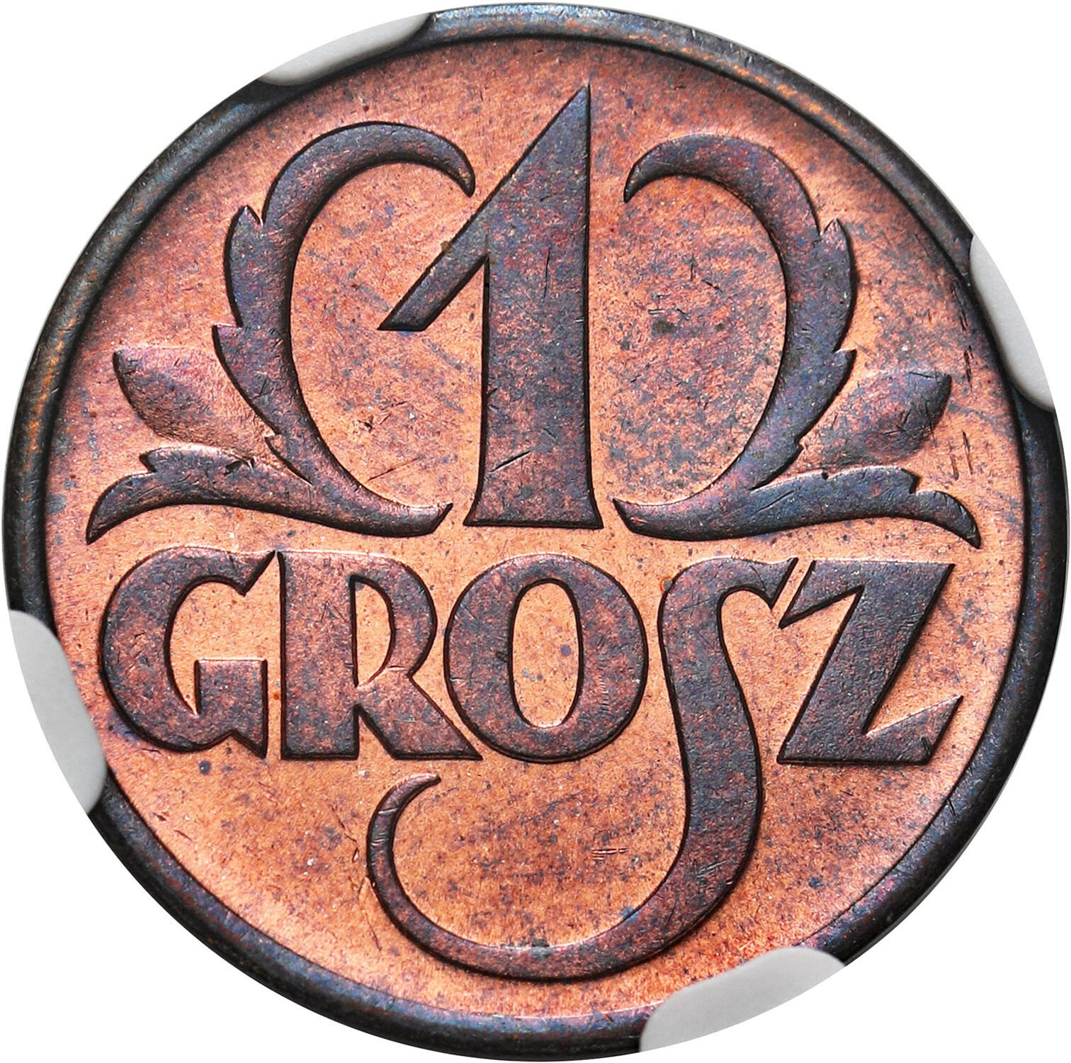 II RP. 1 grosz 1935 NGC MS64 RB