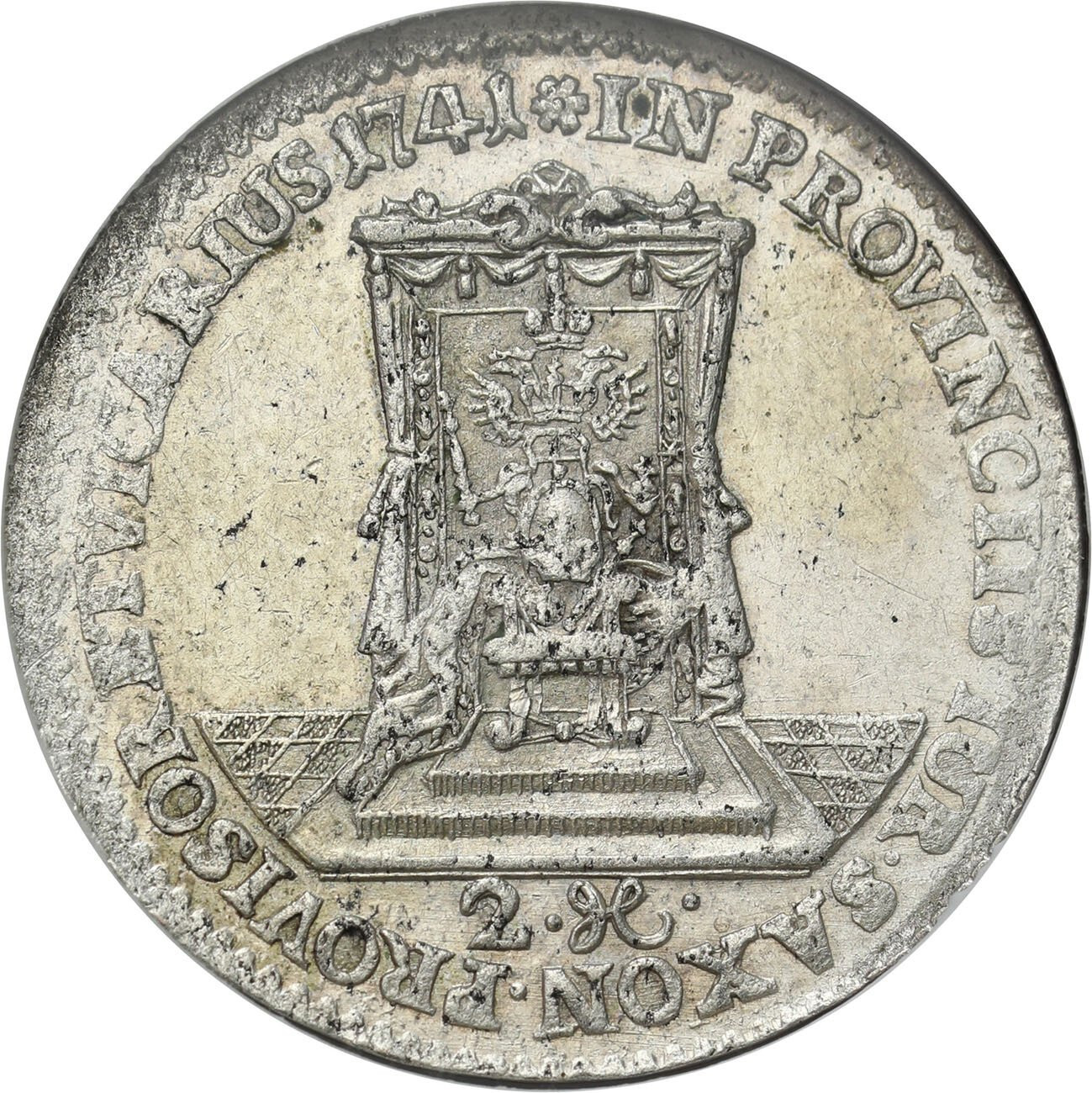 August III Sas. Dwugrosz (2 grosze) 1741, Wikariat, Drezno