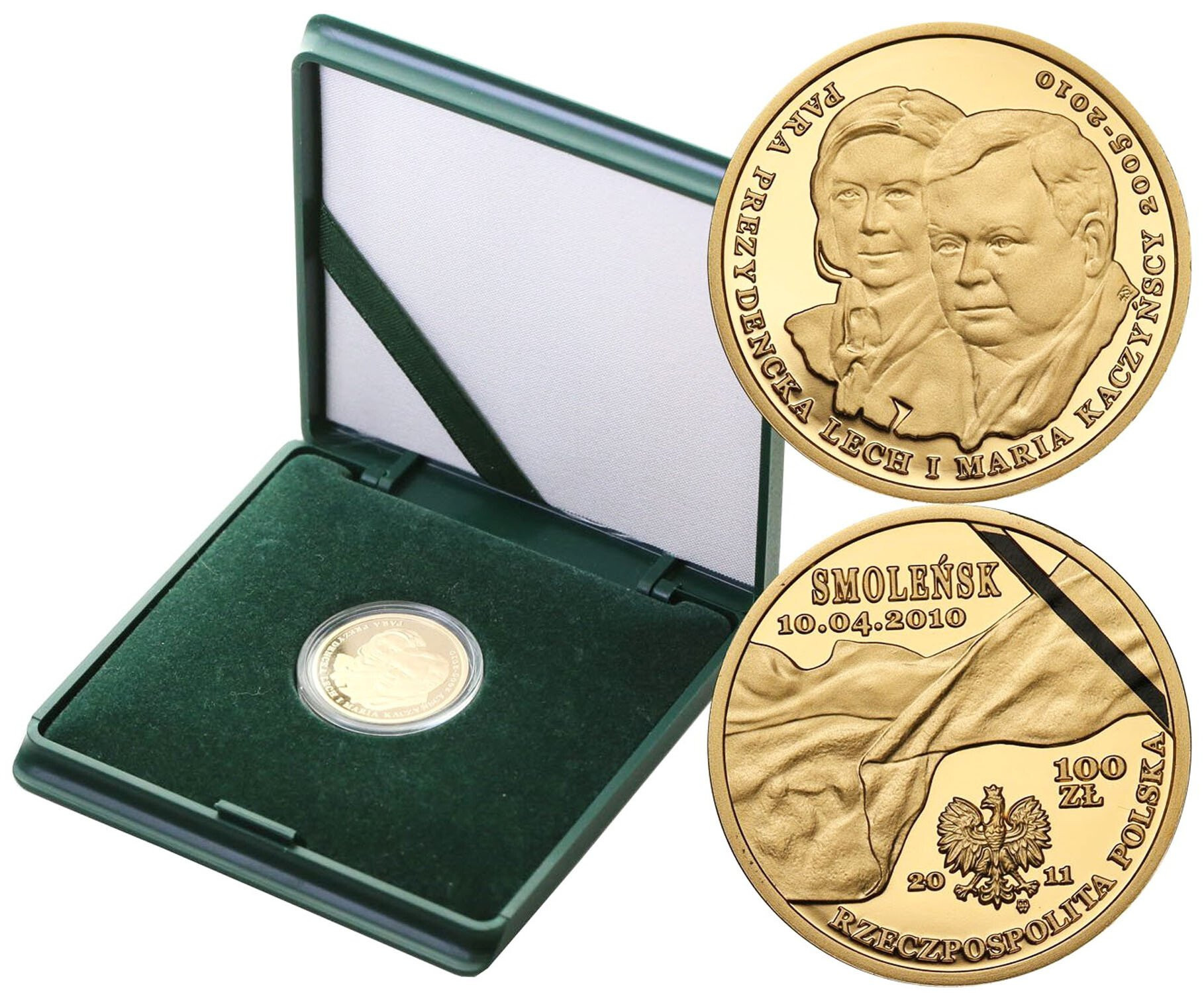 III RP. 100 złotych 2011 Smoleńsk - Para prezydencka Kaczyńscy