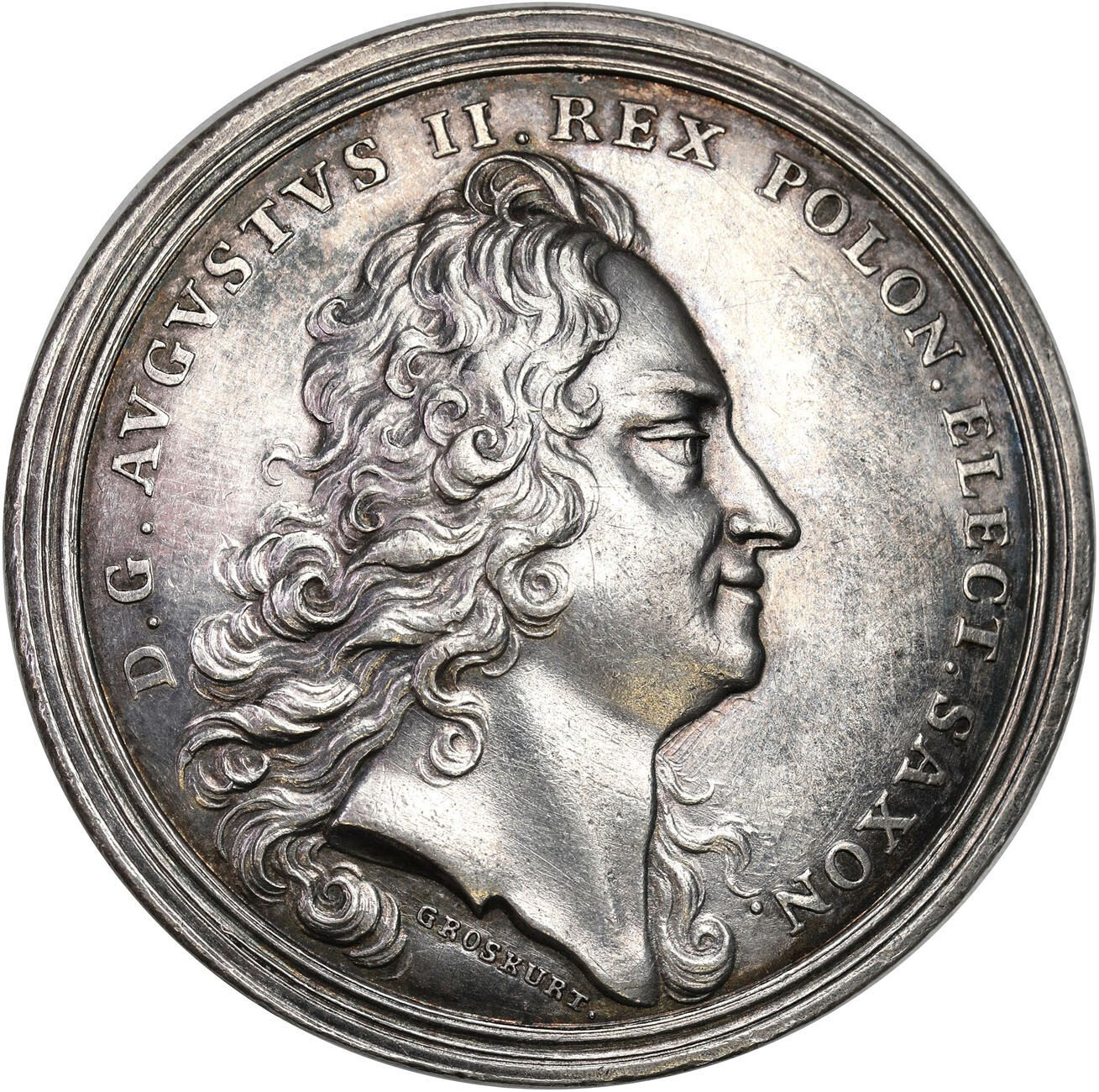 August II Mocny. Medal na ustanowienie Orderu Orła Białego – RZADKI