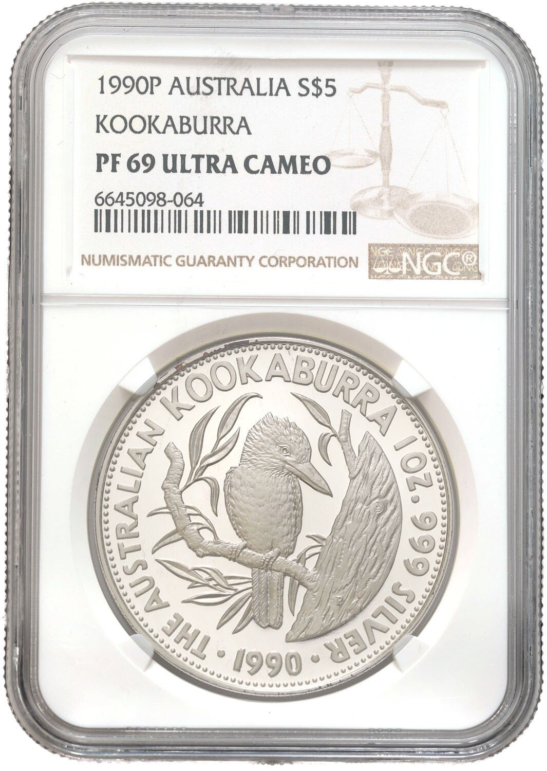 Australia. 5 dolarów 1990 NGC PF69 ULTRA CAMEO (2 MAX)