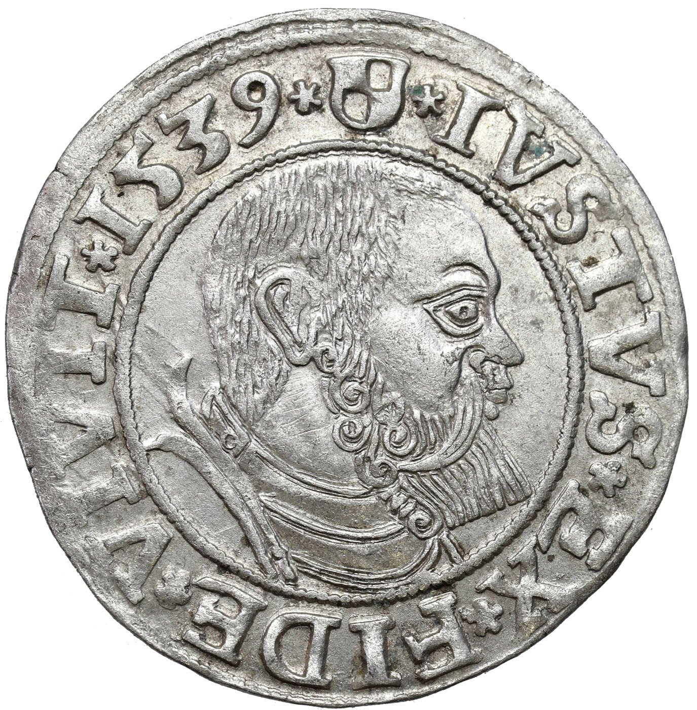 Prusy Książęce. Albert Hohenzollern (1525–1568). Grosz 1539, Królewiec - ŁADNY