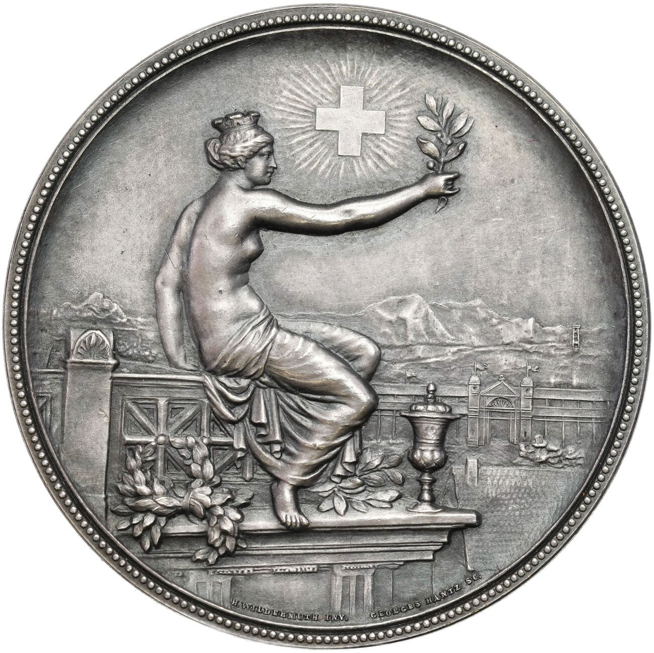 Szwajcaria, Medal federalny festiwal strzelecki 1895 - Winterthur - RZADKI