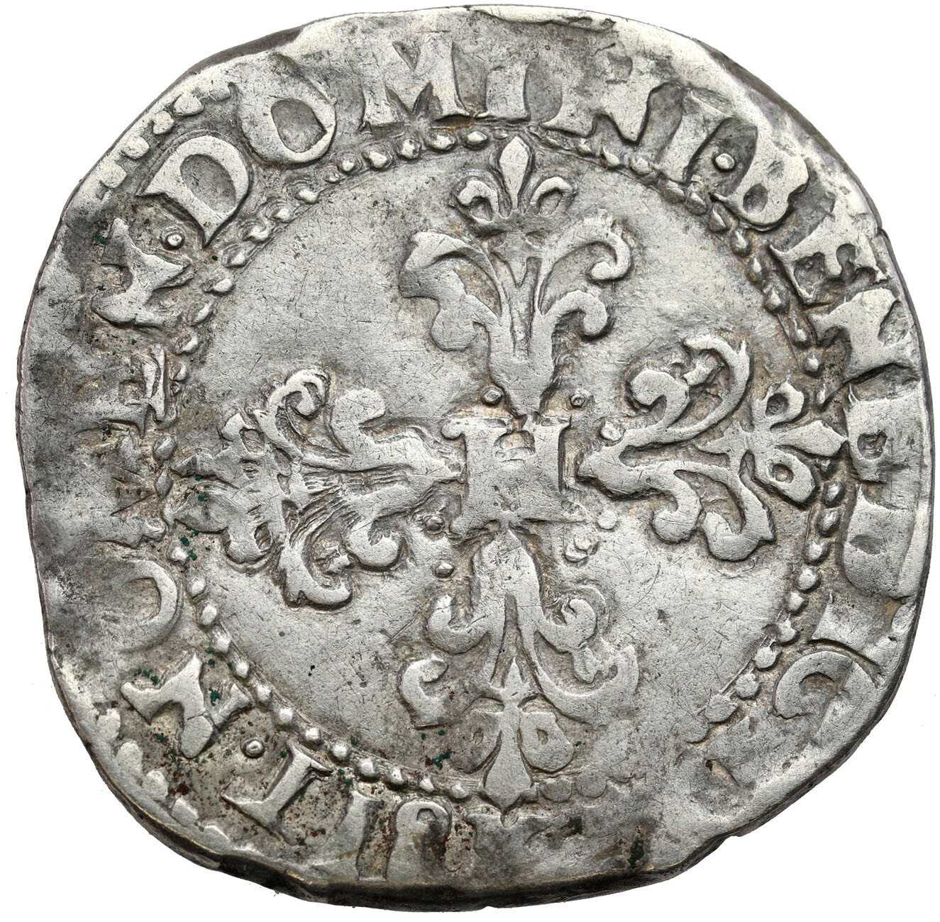 Henryk Walezy (1573–1575–1589). 1/2 franka 1589 K, Bordeaux