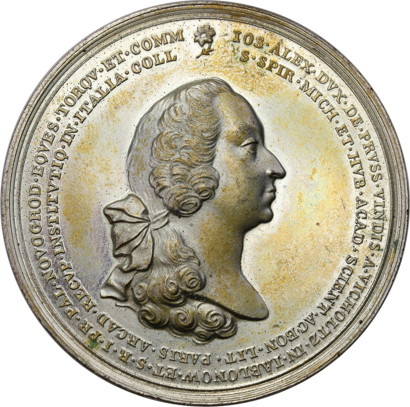 Poniatowski. Medal nagrodowy Towarzystwa Naukowego Jabłonowskiego, brąz srebrzony