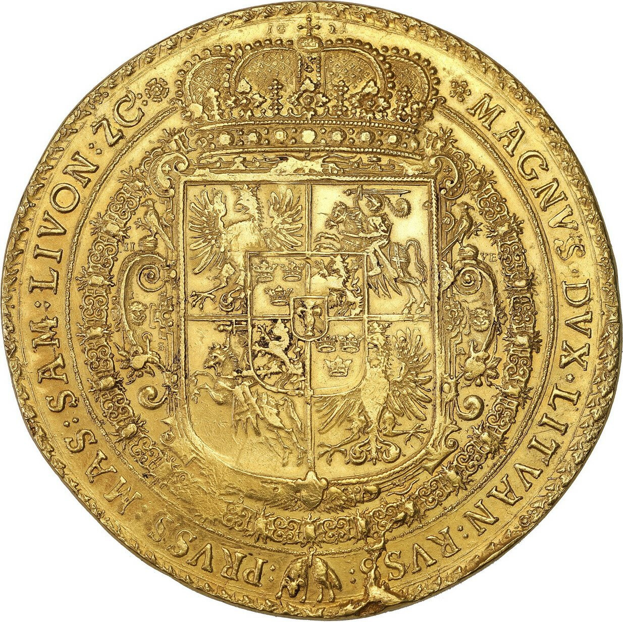 Zygmunt III Waza. Królewskie 50 dukatów 1621 Bydgoszcz – JEDYNE NA RYNKU – RZADKOŚC R8