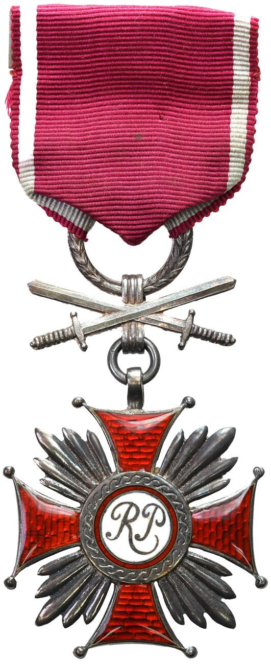 II RP. Srebrny Krzyż Zasługi z Mieczami - Spink & Son