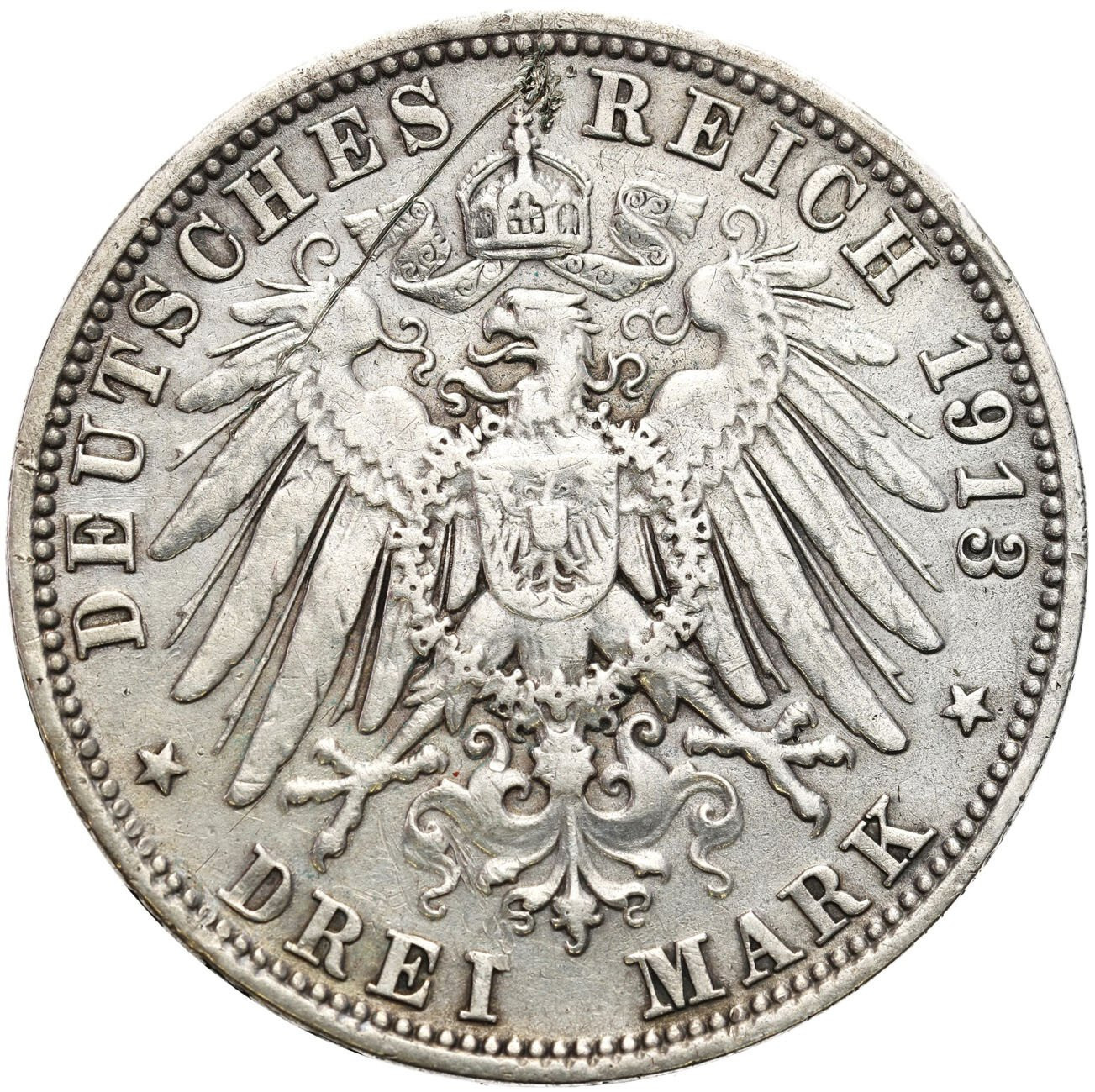 Niemcy, Bawaria. Otto (1886–1913). 3 marki 1908 D, Monachium
