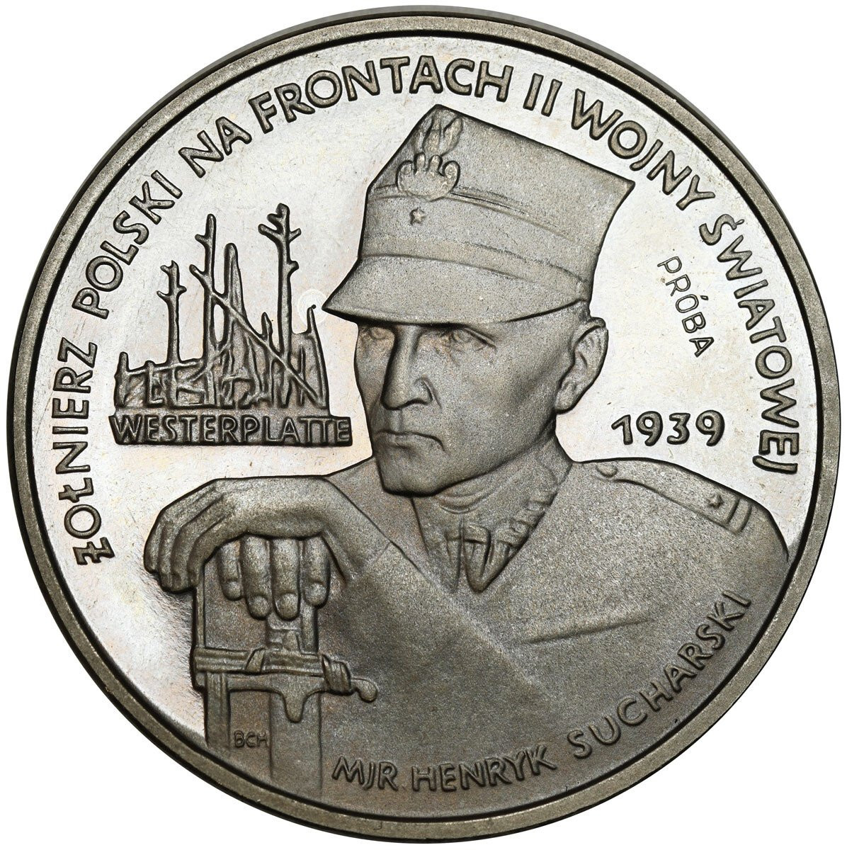PRL. PRÓBA Nikiel 5000 złotych 1989 - Westerplatte