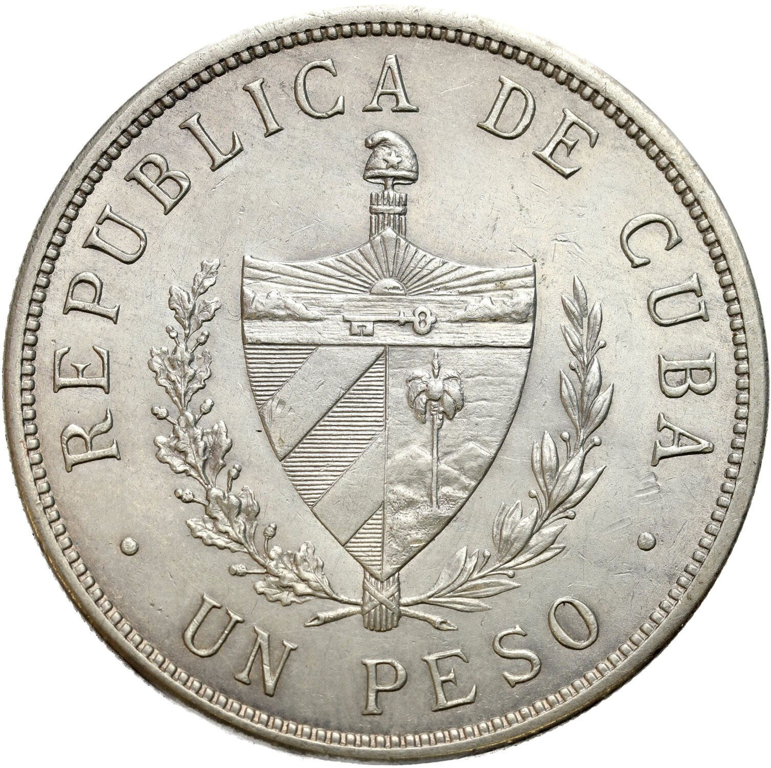 Kuba. 1 peso 1933, Filadelfia