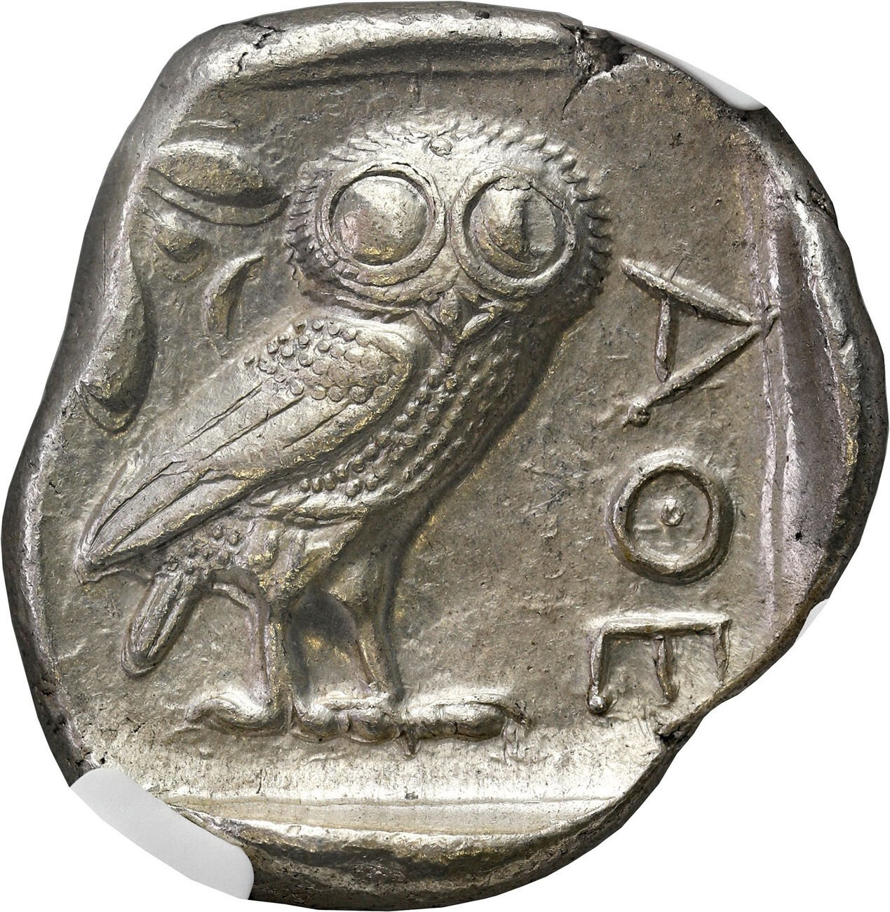 Grecja. Tetradrachma, 454 - 404 p. n. e., Ateny NGC AU 4/5 3/5 - ŁADNA