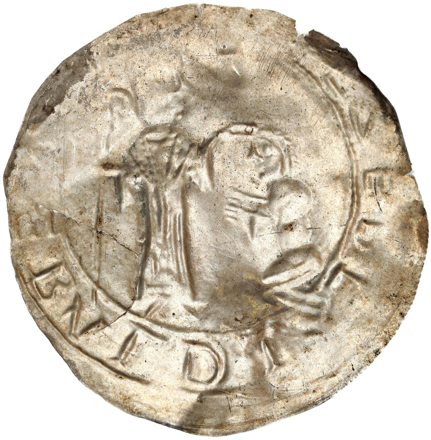 Bolesław III Krzywousty (1102-1138). Brakteat absolucyjny, po 1113 r. Kraków lub Gniezno
