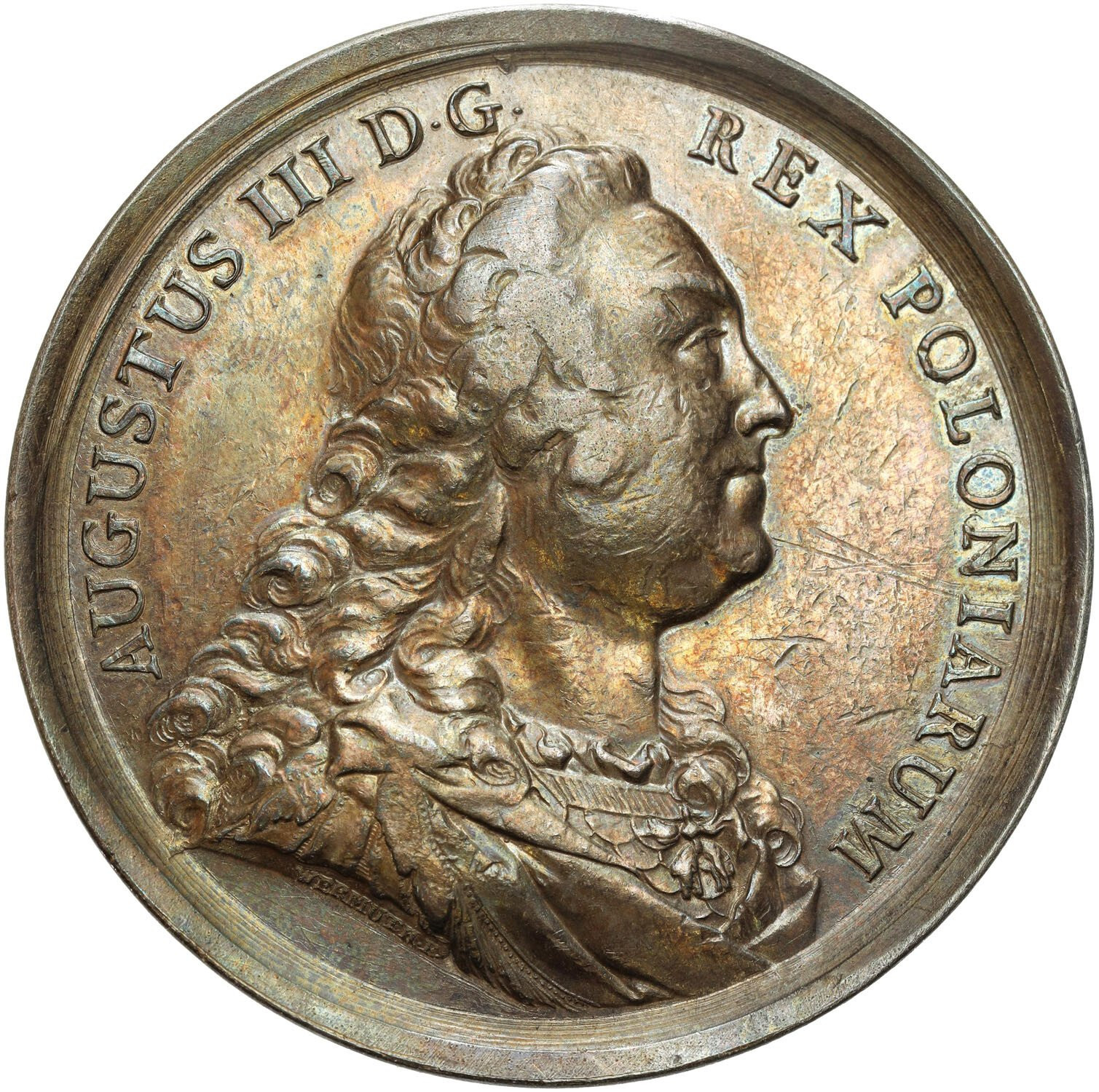 August III Sas. Medal nagrodowy Orła Białego 1740, Drezno - Christian Zygmunt Wermuth, srebro