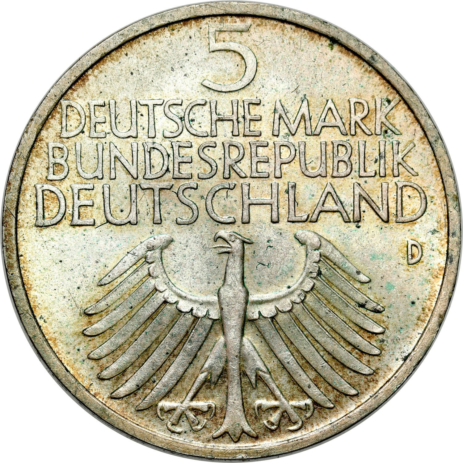 Niemcy. RFN. 5 marek 1952 D, Monachium, 100-lecie Germanisches National-Museum – RZADKIE